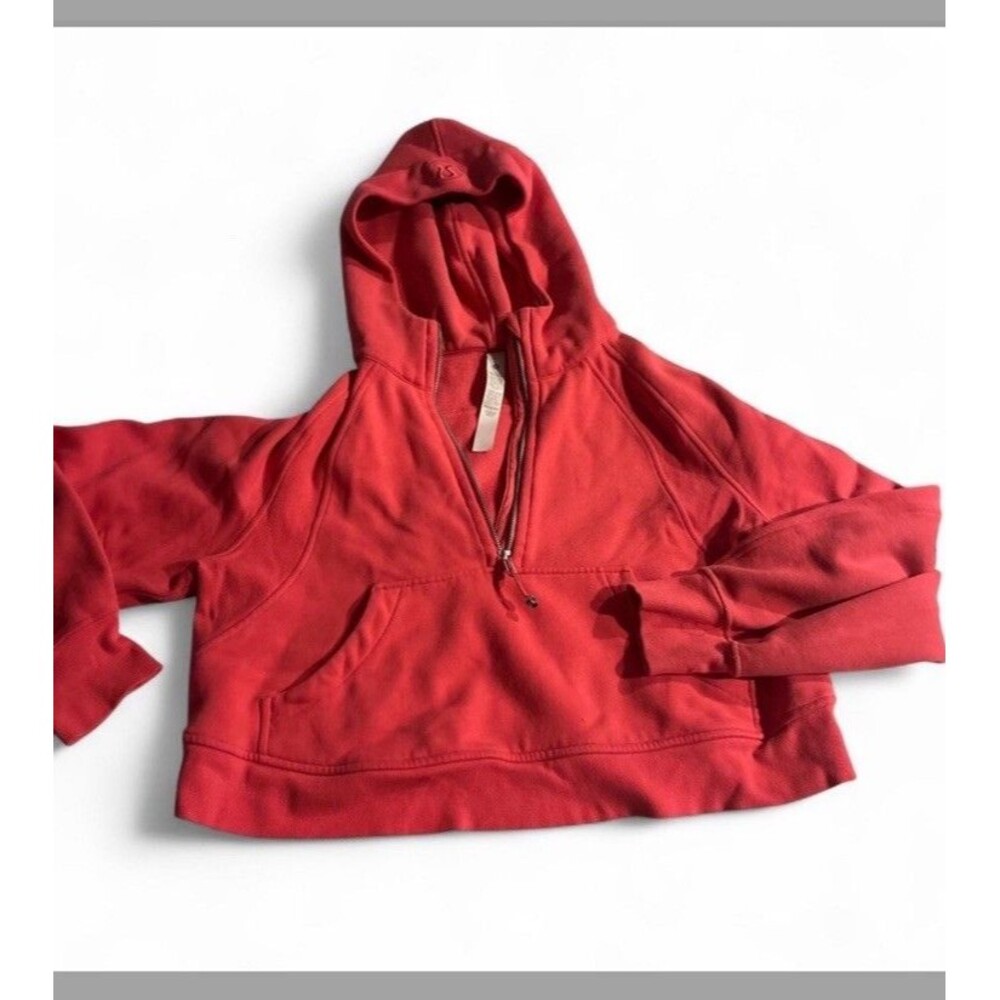 Lululemon Scuba LIP GLOSS COLOR 1/2 Zip Fleece Hoodie Women's M/L Long Sleeve